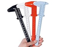 Kunststoff-Schieblehre, Messschieber für Haushalt Büro Schüler,150 mm Kunststoff mit hoher Genauigkeit Doppelregelskala Messschieber, für die Messung von Tasten, Jade, Permanent Make Up(4 Stück)