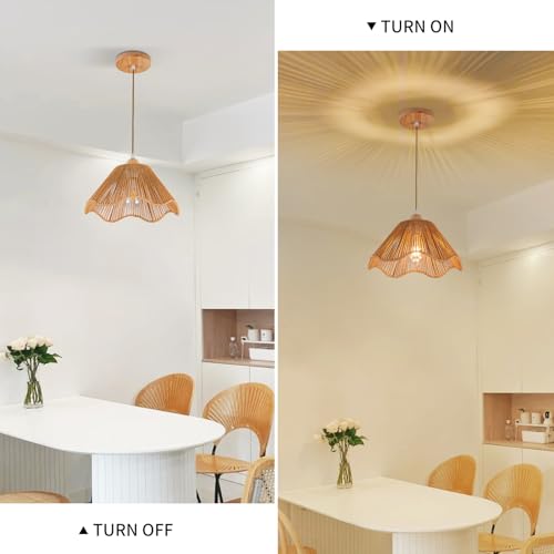 Boho Rattan Pendant Light – Handcrafted Mini Chandelier - Image 5