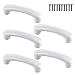 Lingxuinfo 5pcs Pull Handles Strip Shape Ceramics Drawer Handles Cabinet Knobs Drawer Knobs Pulls for Bedroom, Kitchen - White