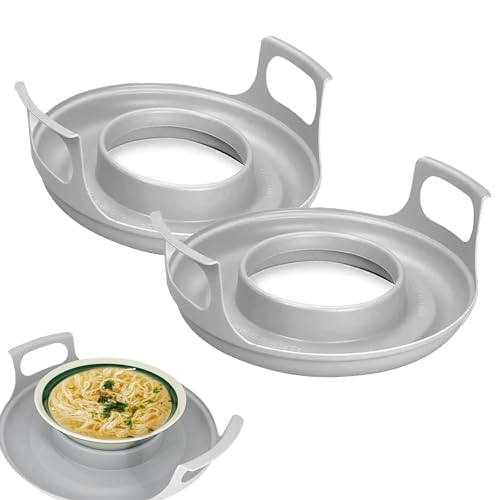 Plateau Coo-l pour micro-ondes avec poignées, support d'assiettes à micro-ondes, empileur d'assiettes pour chauffer les aliments, plateau résistant à la chaleur, support de bol à micro-ondes pour bols