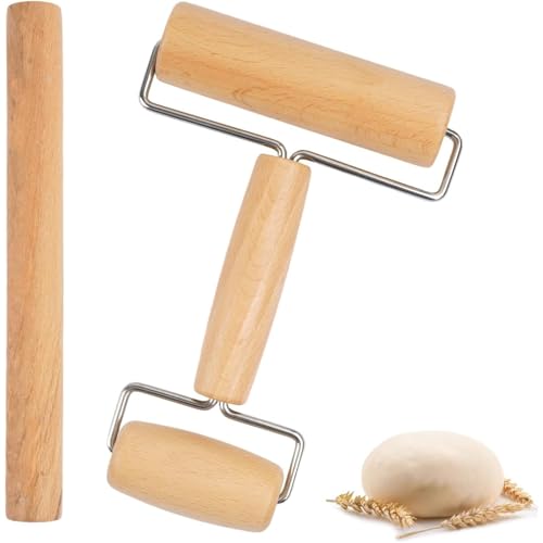 Reviews de Rodillos de amasar los más solicitados. 50 Rodillo Reposteria, Rodillo Para Masa, 2 Piezas Set De Rodillos De Madera Para Pizza, Pasteles, Galletas, Empanadas Y Mas, 25 cm Y 17.5 cm, Ideal Para Repostería Casera Y...