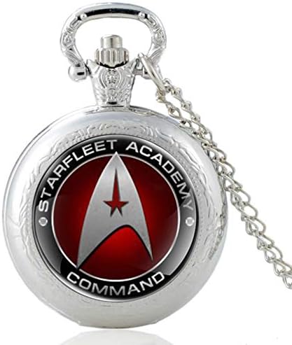 ZDANG Orologio da Taschino al Quarzo con cabochon in Vetro con Simbolo interstellare Vintage Orologio da Donna con Catena a Ciondolo Orologio-Argento