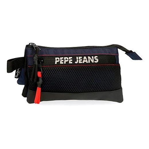 Estuche Pepe Jeans Split Tres Compartimentos, Azul, 22x12x5 cm