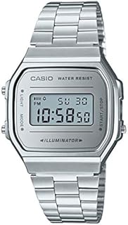 CASIO Unisex Erwachsene Armbanduhr Digital Quarz Edelstahl A168WEM-7EF
