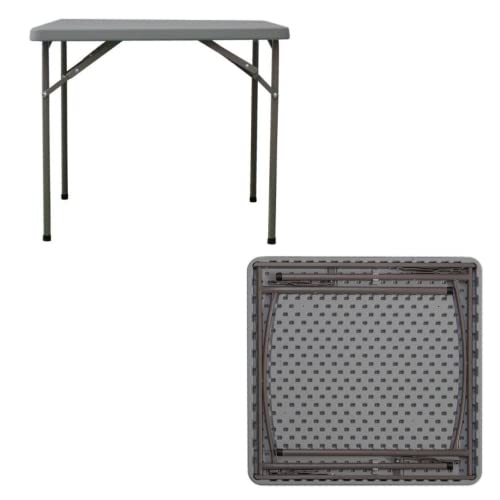 Solycarpa Mesa Cuadrada 87 x 87 Cm con Patas Plegables de Exterior, Jardín, Catering, Hostelería y Eventos. Auxiliar para Comedor y Camping. Fácil de Transportar, Portátil y de PVC.