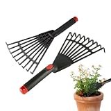 Hand Garden Rake - 9 Tine PP Flower Bed Leaf and Debris Rake