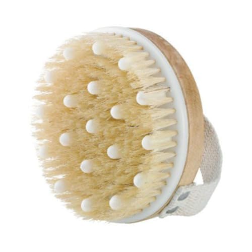 GALPADA Brosse De Bain à Poils Naturels Pour Massage Corporel Exfoliante Et Stimulante Avec Bande Pratique Pour Usage Facile Bois Et Soin Peau Douce Et Circulation Sanguine