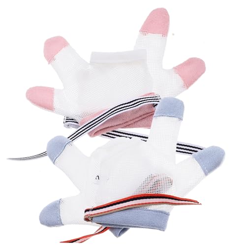 VICASKY Stop Sucking Gloves for Boys and Girls 2 Pairs Thumb Finger Sucking Guard Baby Protective Gloves Soft Mesh Adjustable Wristband