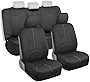 Motor Trend SpillGuard Waterproof Car Seat Covers, Front and Rear Full Set (Gray Stitch) – Neoprene Seat Protectors with Extended Bench Side Coverage for Auto, Truck, Van, and SUV