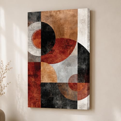 Image of Modern Abstract Stretched Canvas Painting For Living Room | Multicolor Boho Stretched Canvas Wall Art For Livingroom Home Decor, Bedroom, Hallway's, Office, Hotel - 56x86 cm