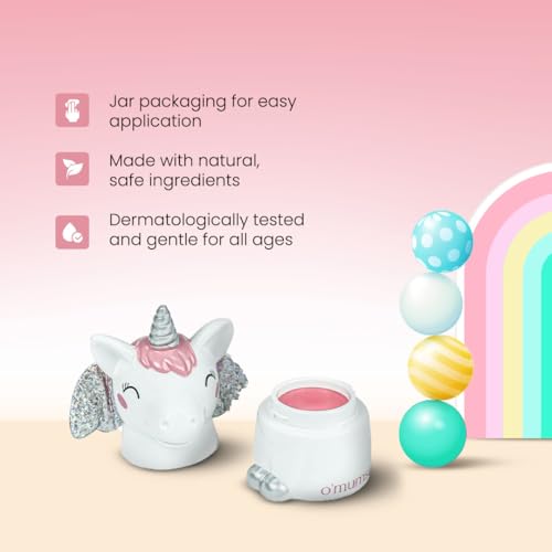 Image of O'mumsie Unicorn Lip Balm | Gentle Lip Care with Shea Butter & Coconut Oil | Perfect for Kids & Adults | Available in Celestial Wings & Twilight Pink | 5 grams