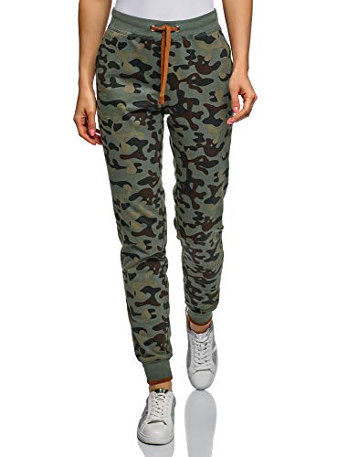 oodji Ultra Mujer Pantalones de Punto con Cordones, Verde, ES 44 /...