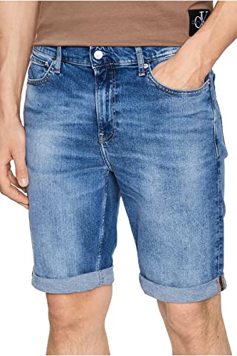 Short en jean mince stretch bleu homme Calvin Klein Jeans coupe droite ajustée