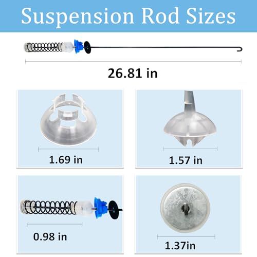 W11217817 Washer Suspension Rod Kit,Compatible with Whirlpool Maytag Anama Kenmore MVWC465HW2 WTW4955HW1 WTW4850HW1 WTW4855HW0,Replacement for W11159470,W11226768,AP6329793,4-Pack.2 Year Warranty by KMHGD - Image 7