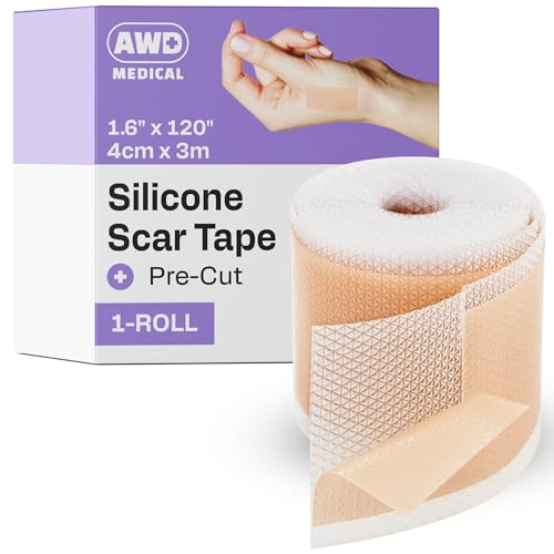 Image of Silicone Scar Tape Strips - Medical-Grade, Pre-Cut, 1.6 inch x 120 inch for C-Section, Surgical & Keloid Scars, Face & Wrinkles | Reusable