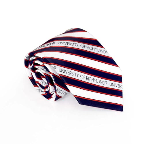 RICH Men's Striped Tie by Fan Frenzy Gifts | Officially Licensed University of Richmond Spiders Tie | NCAA Sports Ties for Men | Machine-Washable Neckties Made of Microfiber