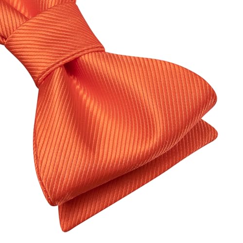 Image of Dubulle Self Tie Bow Ties and Lapel Pin for Men Paisley Solid Mens Bowtie and Handkerchief Cufflinks Set Wedding