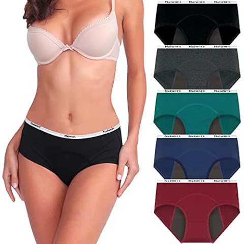 Nalwort Womens Period Underwear Menstrual Period Panties Cotton Leakproof Postpartum Protective Briefs Cover