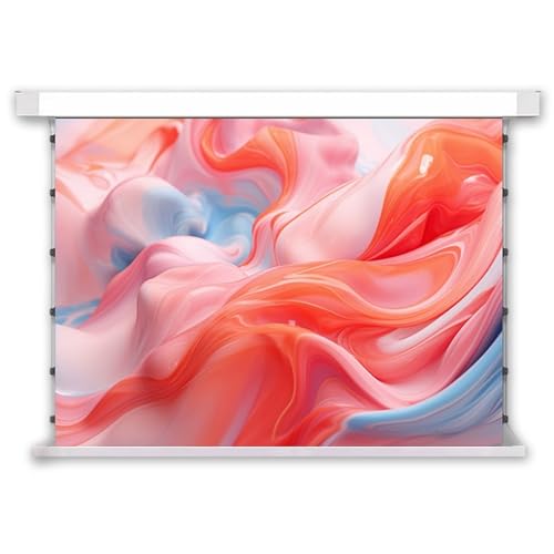 Schermo di Proiezione Motorizzato 72 Pollici con Telecomando, 16:9 HD Telo Proiettore Anti Rughe con Montaggio a Parete, per Home Cinema e Azienda