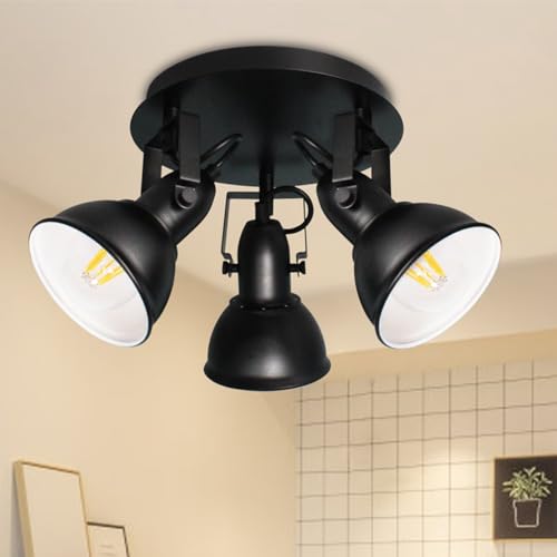 Image of HiBay Ceiling Light Fixtures, 3-Lights Adjustable LED Spotlight Black