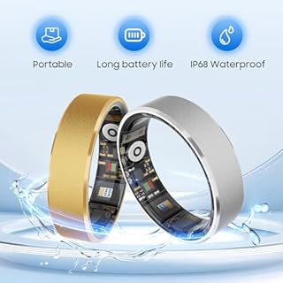 prxxhri Smart Health Ring, Featuring Stress and Sleep Monitoring Functions, Compatible with iOS and Android,Waterproof Fitness Tracker for Women & Men, No Subscription Fee. (Silver, 9)