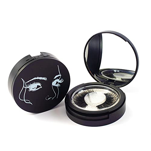 Lash Organizers And Storage Case 2 Layers Circle Eyelash Glue Holder Boxes With Mirror Lashes Tray Organizer With Magnetic Strips Travel Container Makeup Box 2 Pack #TOP1