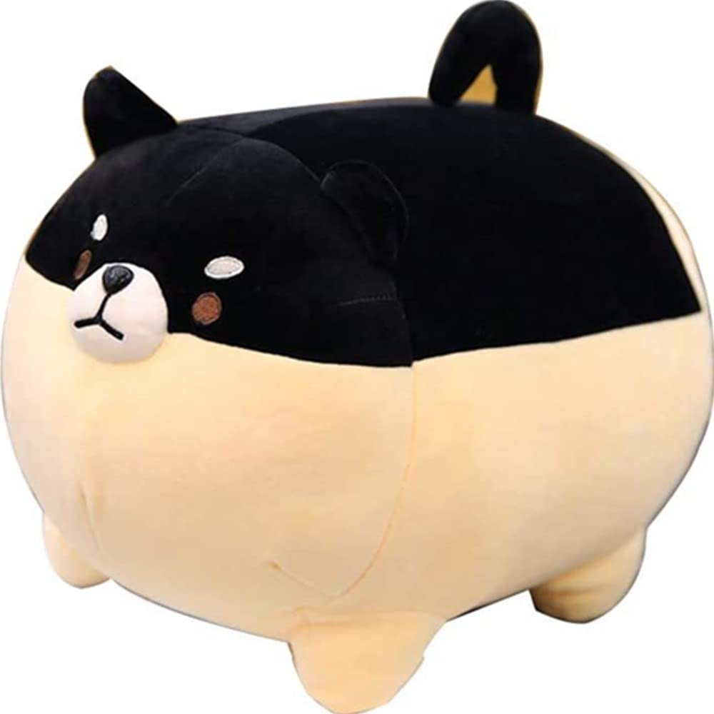 Peluche Shiba Inu Nero, 40 Cm - Cuscino Morbido A Forma Di Cane, Regalo Kawaii Per Ragazze E Ragazzi