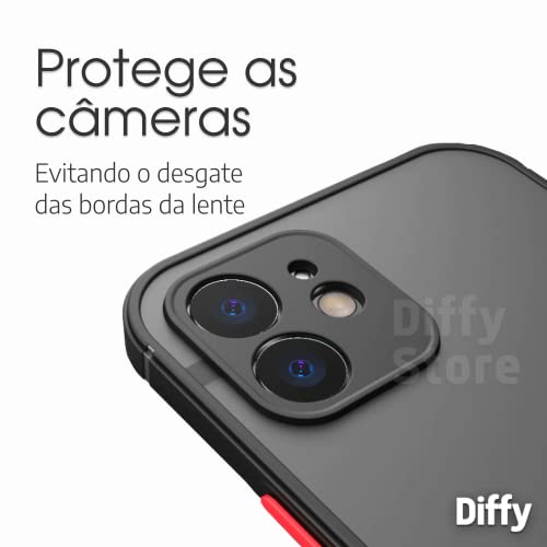 Capinha para iPhone 11 Fosco Capa Translúcida com Proteção de Câmera (black)