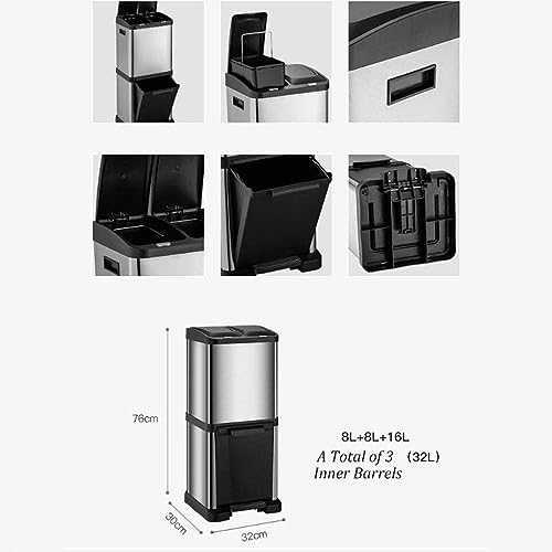 Cubo de basura de pie en acero inoxidable con gran capacidad 3