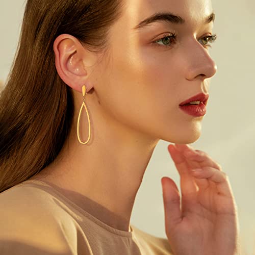 Metal Geometric Clip On Drop Earrings for Women Gold Black Silver Non Piercing Dangle Earrings Rectangle Triangle Bar Circle Waterdrop Ellipse Clip Earrings3