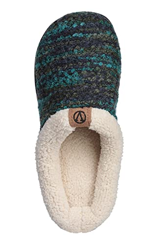 Roxoni Womens Knitted Fleece Lined Clog Slippers Warm House Shoe Blue 8.5/9 #TOP3