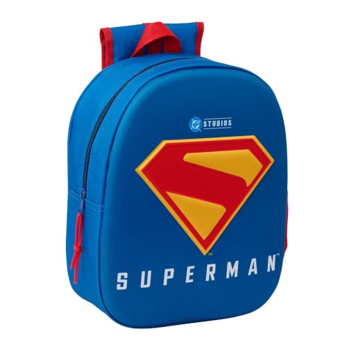 Safta | Mochila Escolar Superman 3D con Frontal Termoconformado, Infantil y Juvenil, Hombreras Acolchadas Ergonómicas, Bolsillo Lateral Portabotellas, Tarjeta Identificación, Medidas 27x10x33 cm Safta | Mochila Escolar Superman 3D con Frontal Termoconformado, Infantil y Juvenil, Hombreras Acolchadas Ergonómicas, Bolsillo Lateral Portabotellas, Tarjeta Identificación, Medidas 27x10x33 cm