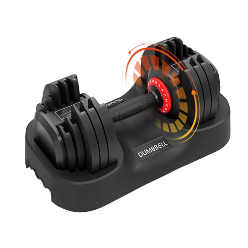 Adjustable Dumbbell Set, 25lbs 56lbs Free Weights Dumbbells Set, Fast Adjust Dumbbell Weight Set with Anti-Slip Handle and Tray for Home Gym Strength