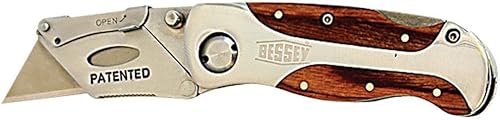 Miniatura 3 de BESSEY D-BKWH Cuchillo utilitario plegable de cambio rápido, mango de grano de madera, un color