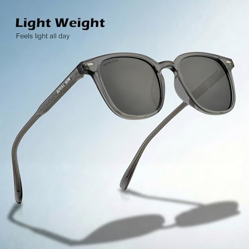Image of ROYAL SON Polarized Stylish Sunglasses | UV Protection | Branded Retro Square | Classic | Men & Women | Small | SG-RS1112