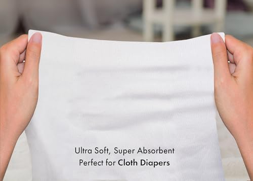 Ruvanti Cloth Diapers 10 Pack Flatfold 100% Cotton 24"x24" Unisex Birdseye - 5