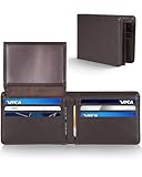 GNDR Wallet For Men Bifold Coffee RFID Blocking Slim Faux Leather Wallets Card Holder Front Pocket Minimalist Men Accessories With Gift Box