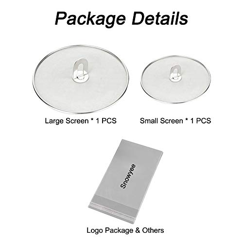Snowyee Splatter Screen For Frying Pan, Grease Splatter Guard Stainless Steel Large 13” And Small 10” Shield (2 In 1 Set) #TOP7