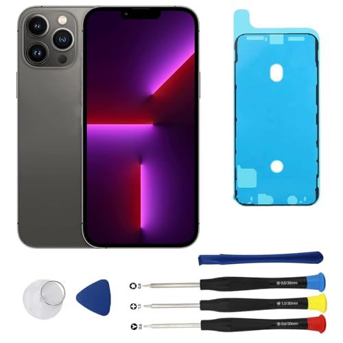 Back Glass Replacement Kit with Tools for iPhone 13 Pro Max Rear Cover Glass Repair Set Compatible with iPhone 13 Pro Max (Black)