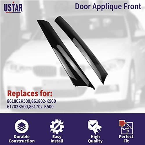 Ustar Windshield Pillar Trim Panel Molding Compatible With Kia Soul 2010 2011 2012 2013 Replaces 861802K500 861702K500 (A-Pillar Pack, Gloss Black) #TOP2