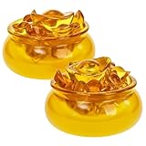 Eorbow 2 Pack Treasure Basin, Yuan Bao Collectibles, Good Luck Propriety Yuanbao Bowls, Chinese Ingot Decor for Office, Home