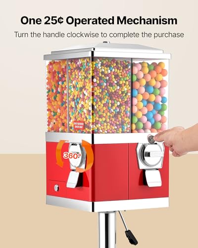 Image of VEVOR Candy Vending Machine, Four Compartment Candy Vending Machine with Stand, Gumball & Candies Vendings Machines with Adjustable Height, Vintage Candies Dispenser for Shop, Arcade, Family Gathering