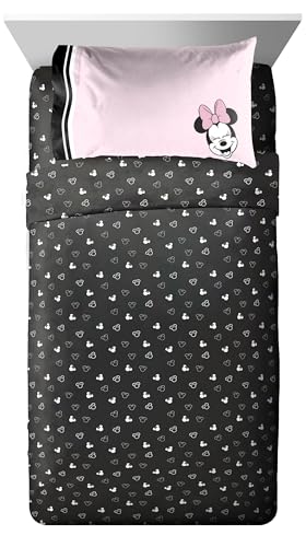 Image of Jay Franco Kids Comforter Set Includes Sheets and Pillow Covers - Soft and Cozy Bed Set for Stylish Room Decor, Official Licensed Bedding, Multi - Minnie Mouse, 5 Piece Twin