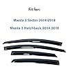 IG Window Visor for Mazda 3 Sedan & Hatchback 2014-2018, Rain Guard Tape-On Extra Durable Sun Wind Side Vent Window Deflector Mugen Style, 2014 2015 2016 2017 2018 #1