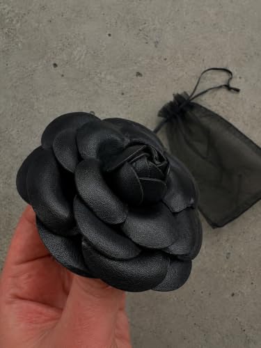 Image of Vintage Style Elegant Camellia Fabric Flower Brooch Pin Scarf Bridal Dress Wedding Accessories Jewelry Gift