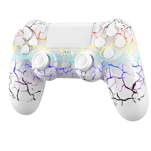 CSWXIO Mando para PS4, Controlador Inalámbrico con Luces para PS4/Pro/Slim/PC, Doble Vibración/Giroscopio De 6 Ejes/Conector de Audio 3.5mm