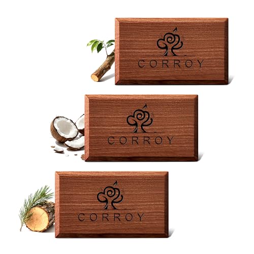 Image of Car Air Freshener Natural Essential Oil Scent, Odor Eliminator and Purifier, Sun Visor Clip Air Freshener for Car (Refill - 3 Pack - Teak-Coconut-Pine)