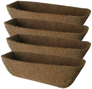 Garden Artisans 24 in Long Molded Coco Fiber Replacement Liners for Window Hayrack Planters - 4 pk