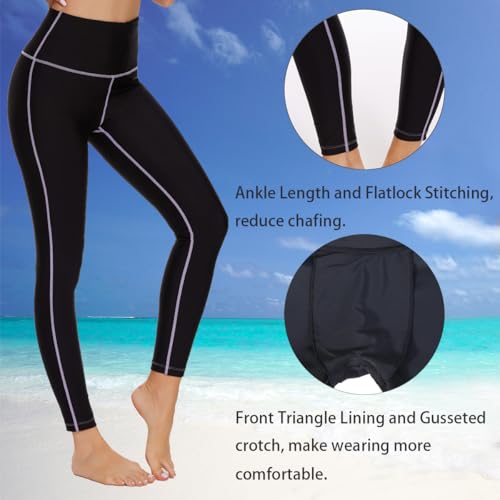 image for Ubestyle UPF 50+ High Waist Women's Printed Swim Pants Swim Leggings B