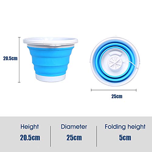 Houshome Lavadora Turbo Dobrável 5L Mini Máquina de Lavar Portátil Leve Viagem Lavadora de Turbina U